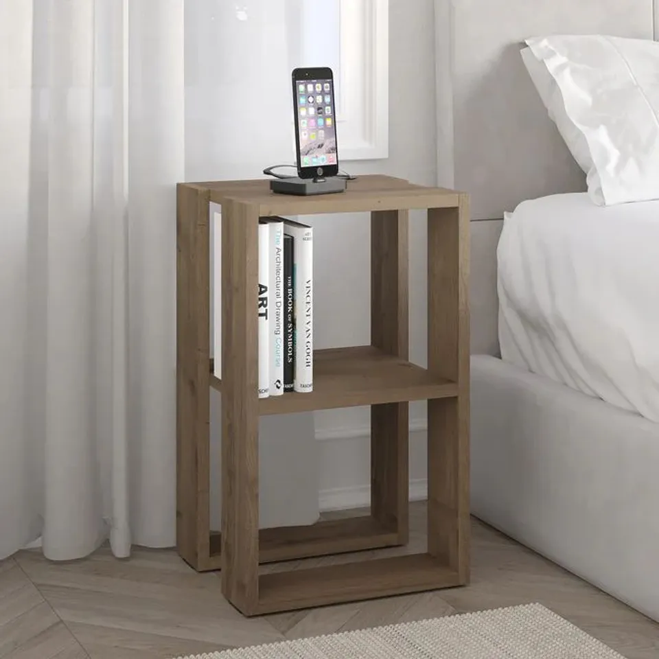 BOXED LONIE MODERN BEDSIDE TABLE BEDROOM FURNITURE WIDTH 34CM - HITIT