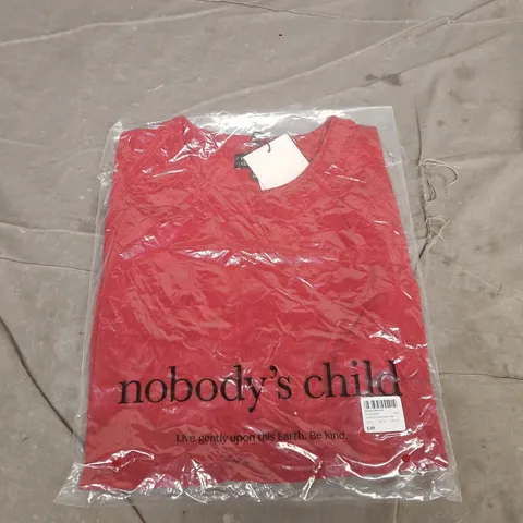 NOBODY'S CHILD ESSENTIAL CREW NECK VEST - RED, UK S 