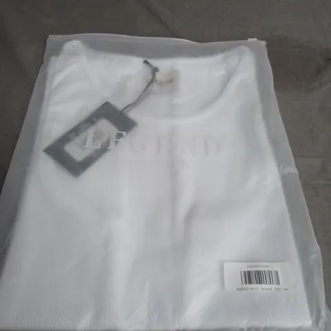 LEGEND RIBBED VEST TOP – WHITE – UK M