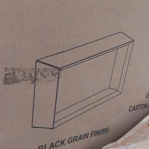 BOXED ACCENT TABLE - BLACK GRAIN FINISH
