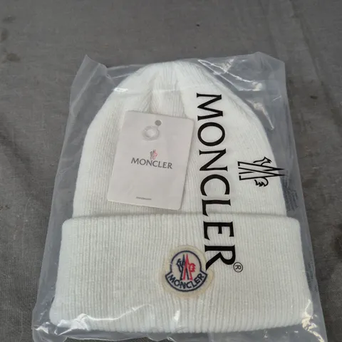 MONCLER WHITE BEANIE HAT