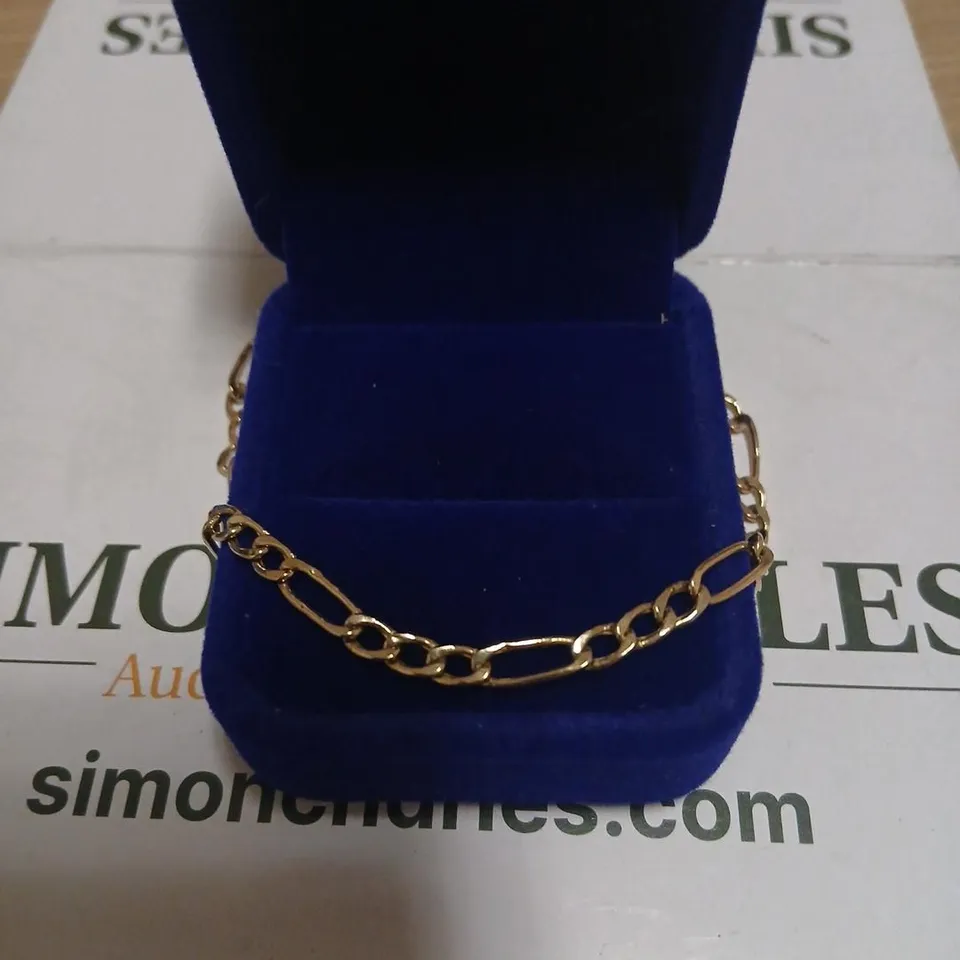 GOLD 9CT ITALIAN GOLD PAPERCLIP BRACELET 2.1G