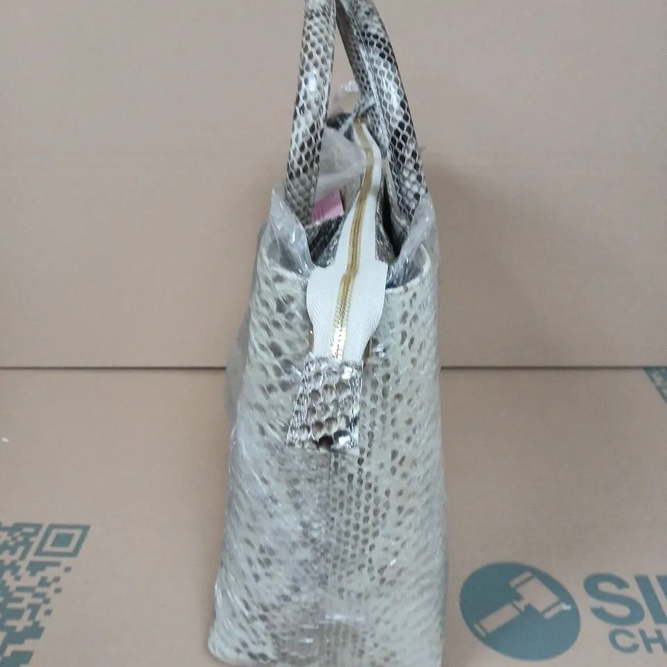 LA MAREY SNAKESKIN LEATHER TOTE BAG
