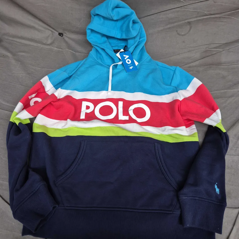 POLO RALPH LAUREN AUSTRALIAN OPEN HOODIE IN BLUE MULTI - LARGE