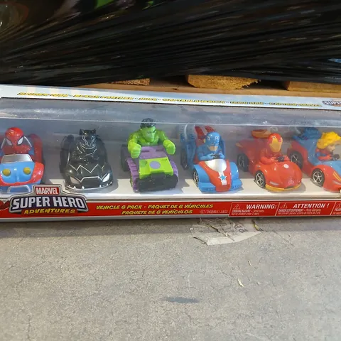 THREE BOXED MARVEL SUPER HERO ADVENTURES VEHICLE 6-PACK 