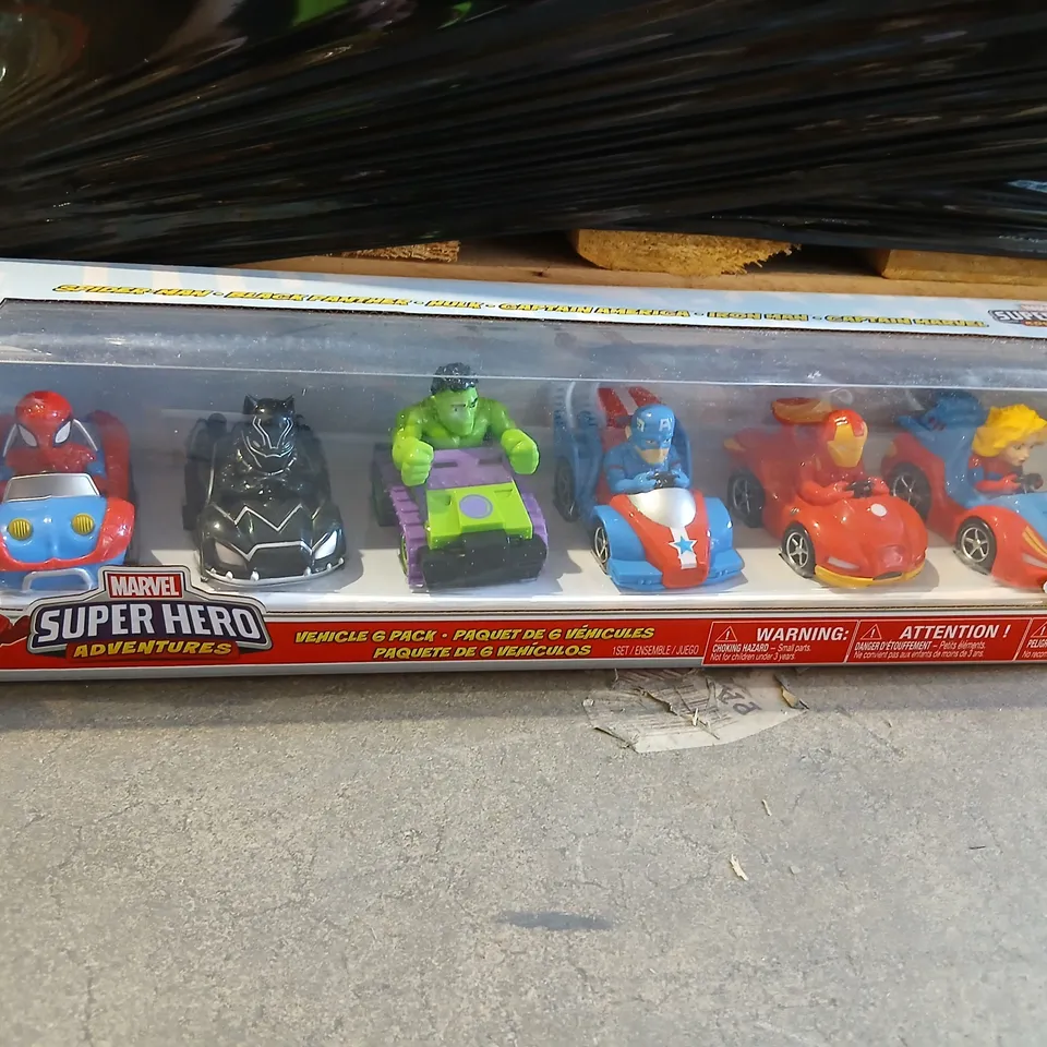 THREE BOXED MARVEL SUPER HERO ADVENTURES VEHICLE 6-PACK 
