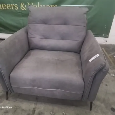 QUALITY ITALIAN DESIGNED & MANUFACTURED BOLZANO POWER RECLINING EASY CHAIR ART DAMASCO GREY SUEDE