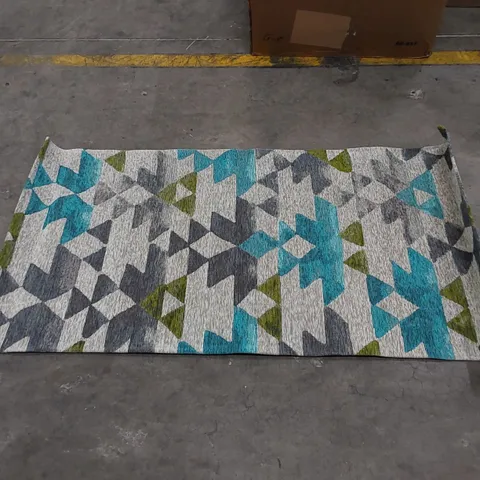 SMART HALI BEIGE/AQUA RUG // SIZE: 80 X 150cm