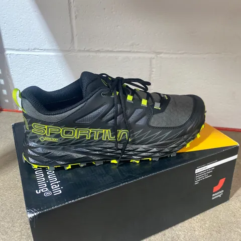 BOXED LA SPORTIVA CARBON/APPLE GREEN TRAINERS SIZE 10.5