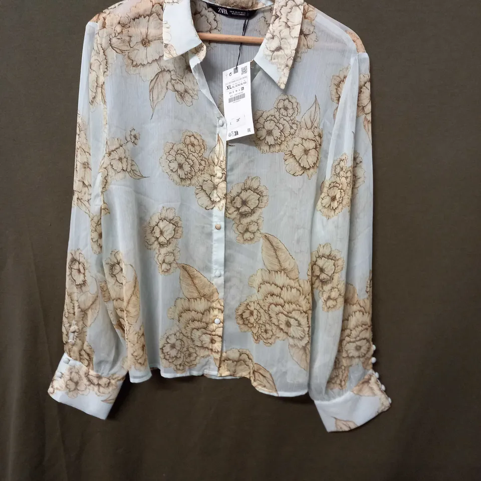 ZARA FLORAL BLOUSE - SIZE XL