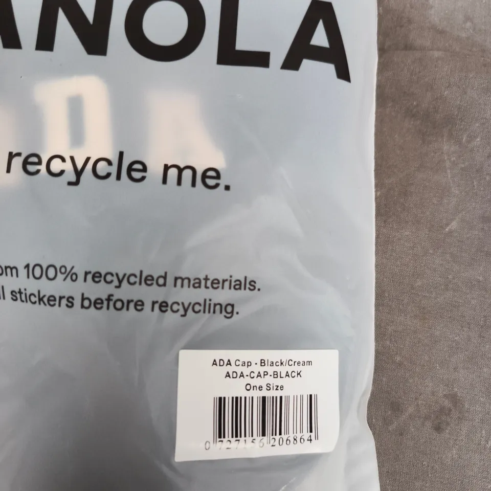 ADANOLA CAP – BLACK & CREAM – ONE SIZE