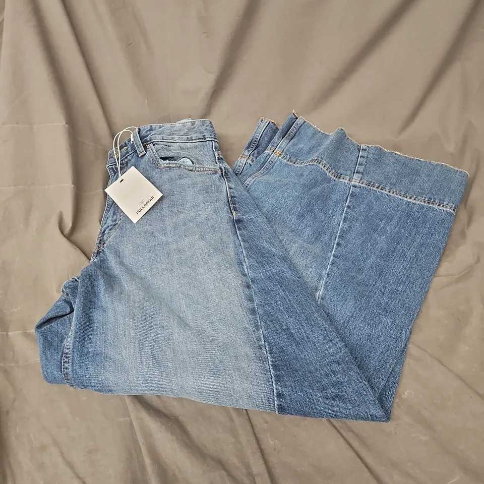 PULL&BEAR WOMEN'S WIDE-LEG JEANS – BLUE, UK 10