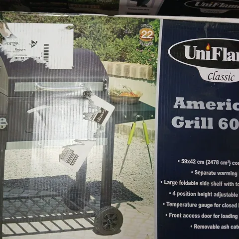 UNIFLAME CLASSIC AMERICAN 60CM CHARCOAL GRILL - COLLECTION ONLY