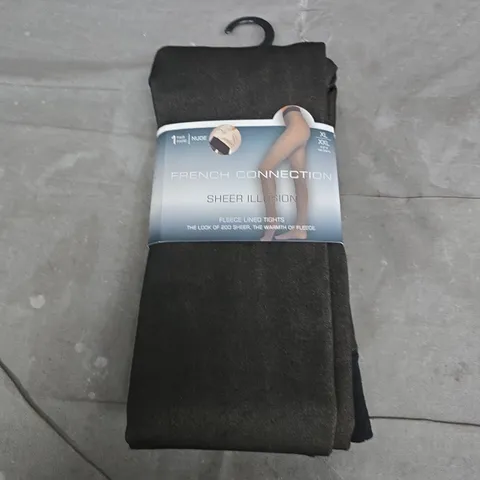 FRENCH CONNECTION SHEER ILLUSION FLEECE LINED TIGHTS - XL/XXL