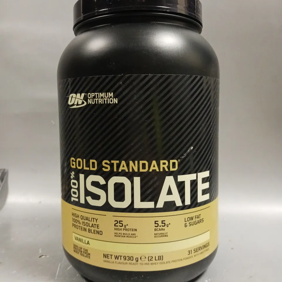 SEALED OPTIMUM NUTRITION GOLD STANDARD 100% ISOLATE - VANILLA - 930G