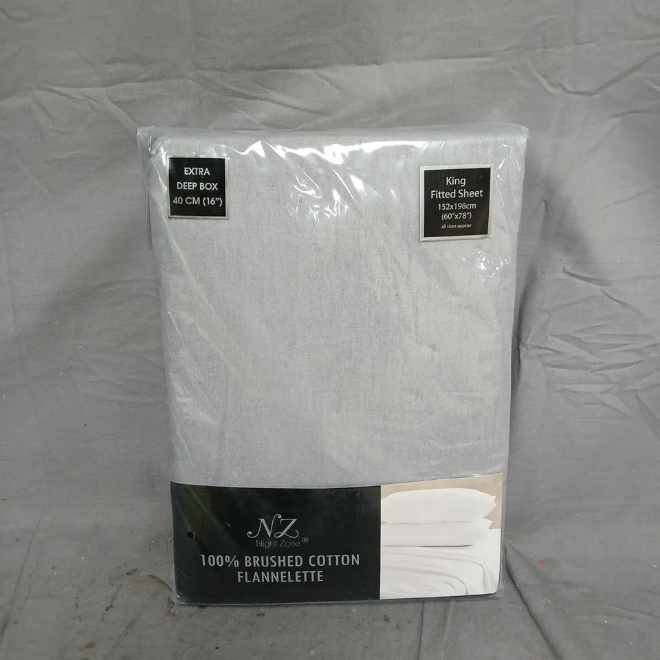 NIGHT ZONE EXTRA DEEP BOX 40CM FITTED SHEET IN GREY - KING