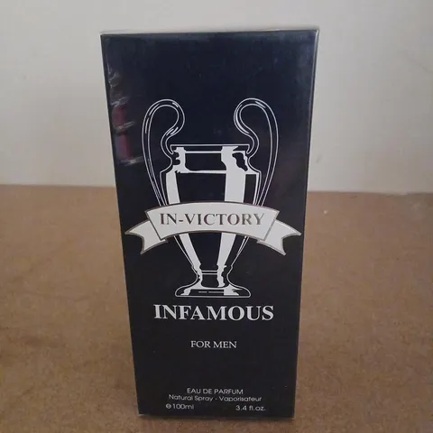 BOXED AND SEALED IN-VICTORY INFAMOUS FOR MEN EAU DE PARFUM 100ML