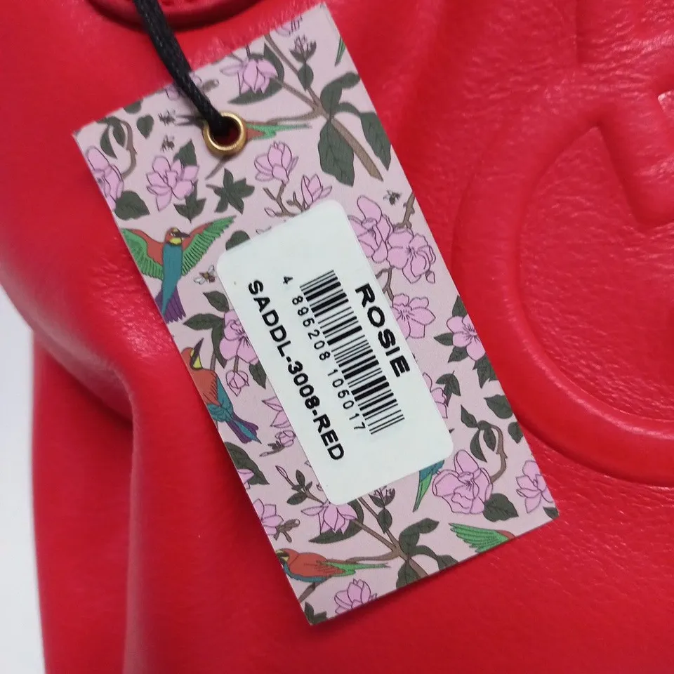 SADLER REAL LEATHER HANDBAG - RED