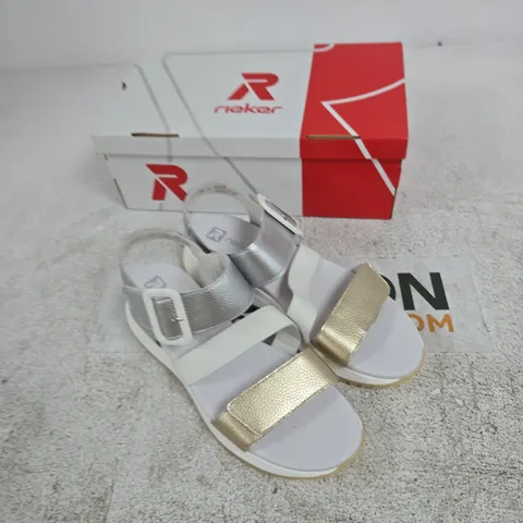 RIEKER WOMEN’S SANDALS W2950-90 – GOLD, UK 8 (EU 41) – BOXED