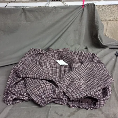 BERSHKA BROWN CHECK MEDIUM/LARGE ZIP UP JACKET WITH TAGS