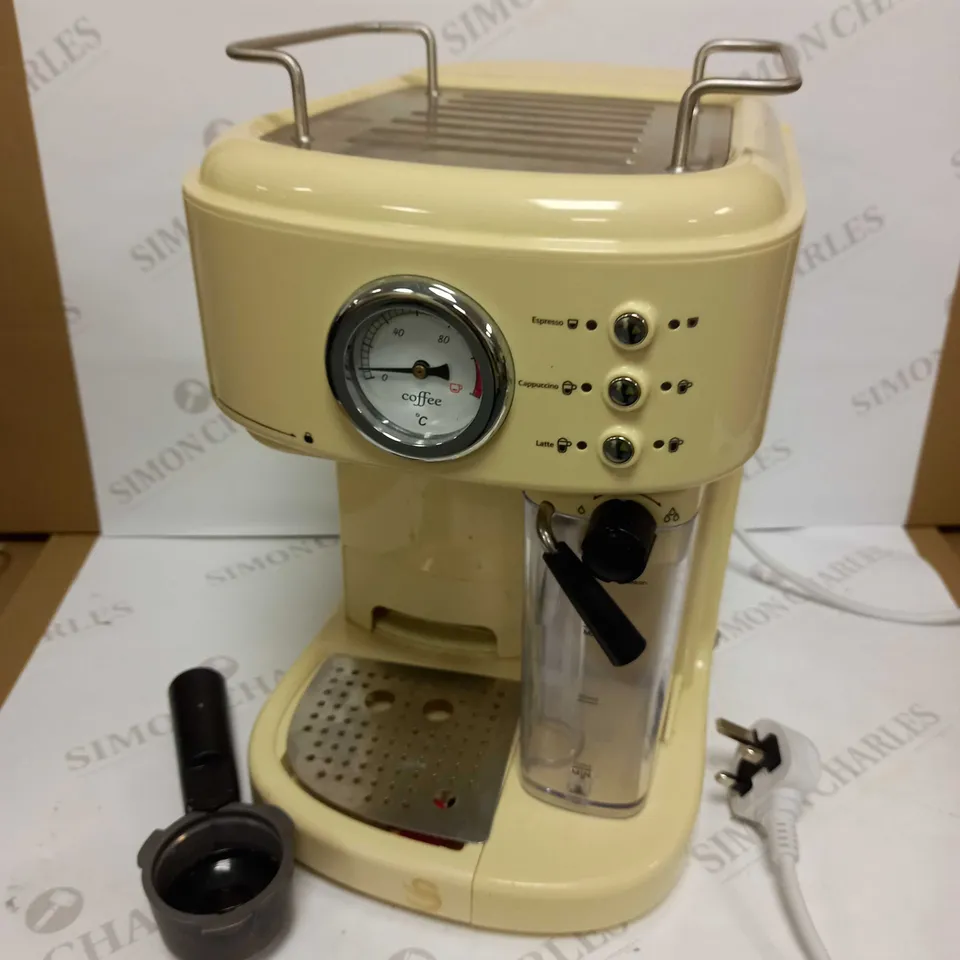 SWAN RETRO CREAM ESPRESSO COFFEE MACHINE 
