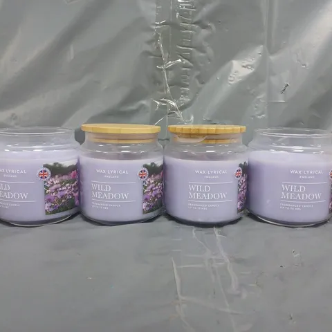 BOX OF 4 WAX LYRICAL WILD MEADOW FRAGRANCED CANDLES