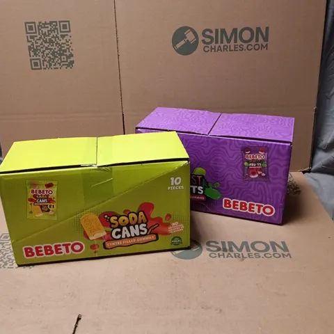 2 X BEBETO 10 PACKS: FOREST FRUITS LIQUID GUMMIES + SODA CANS GUMMIES 