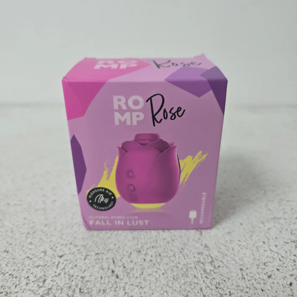 BOXED AND SEALED ROMP ROSE CLITORAL STIMULATOR FALL IN LUST