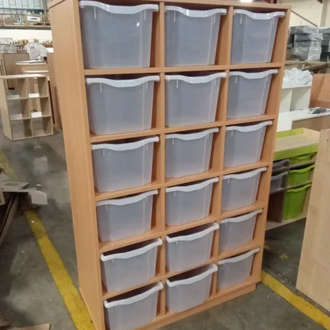 18 COMPARTMENT STORAGE UNIT WITH TUBS