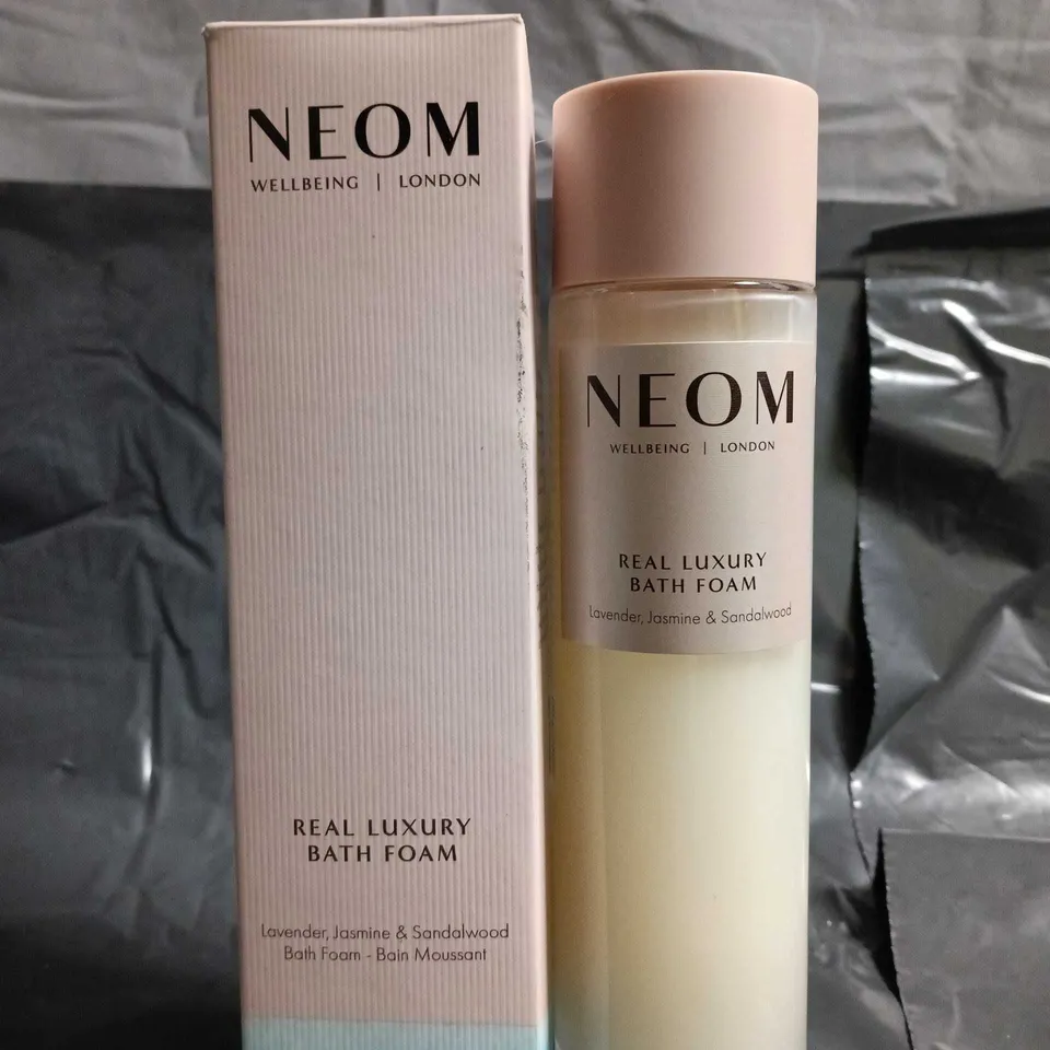 NEOM REAL LUXURY BATH FOAM – 200 ML (LAVENDER, JASMINE & SANDALWOOD)