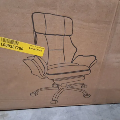 BOXED OFFICE CHAIR - WHITE FAUX FUR
