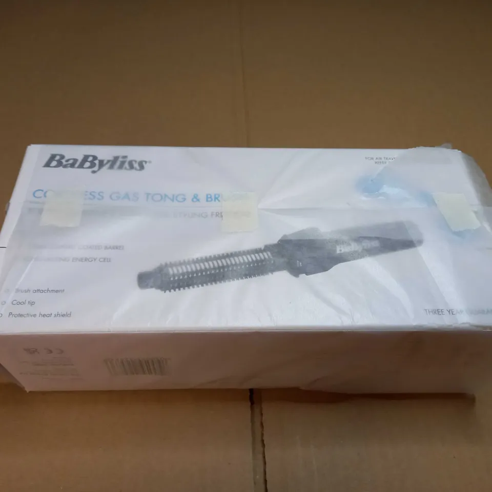 BOXED/PACKAGED BABYLISS CORDLESS GAS TONG & BRUSH