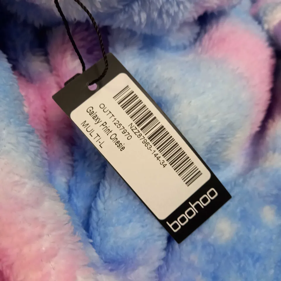 BOOHOO MULTI/GALAXY PRINT ONESIE - LARGE