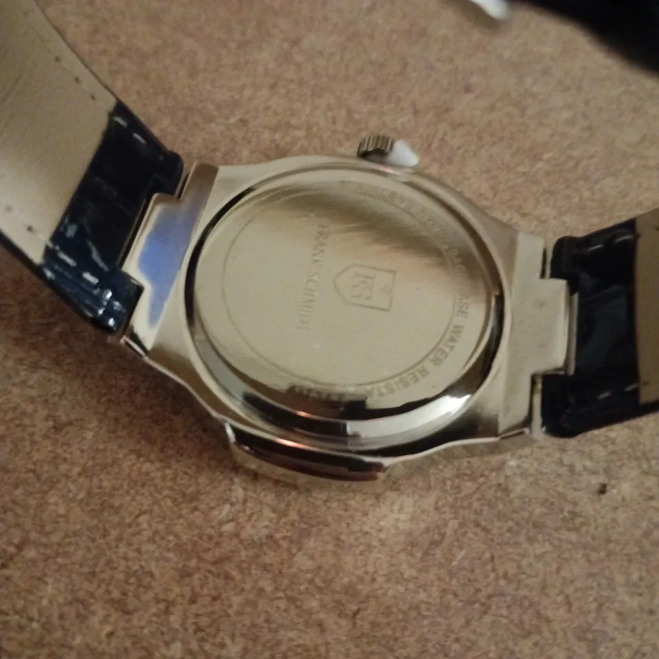 FRANK SCHMIDT WRISTWATCH – NAVY DIAL, NAVY LEATHER STRAP