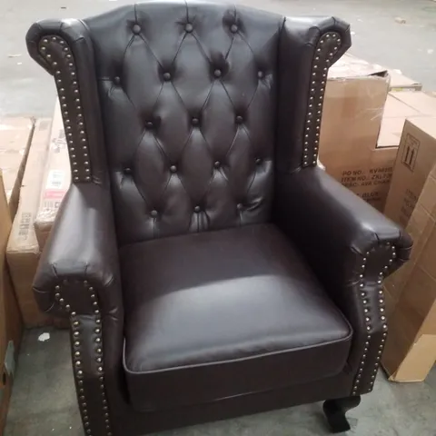PANAVISTA FAUX LEATHER WINGBACK CHAIR 