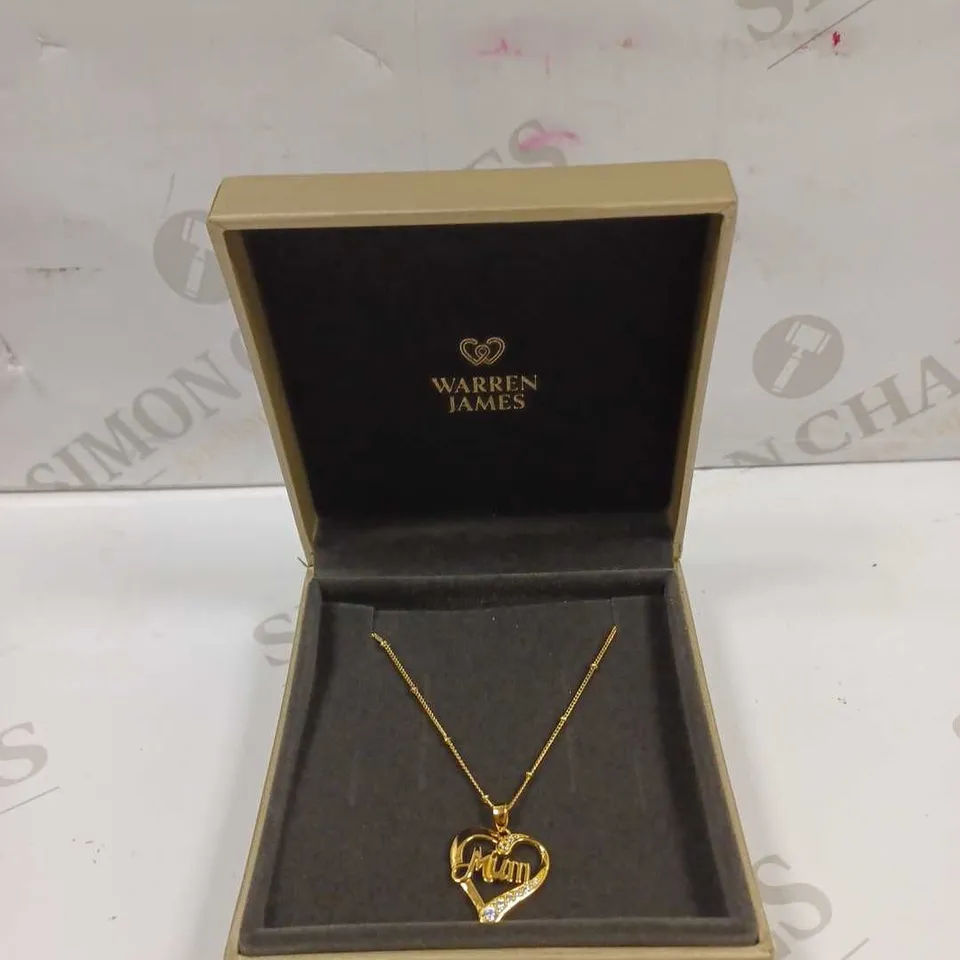 WARREN JAMES 18CT GOLD VERMEIL ON SILVER MUM NECKLACE