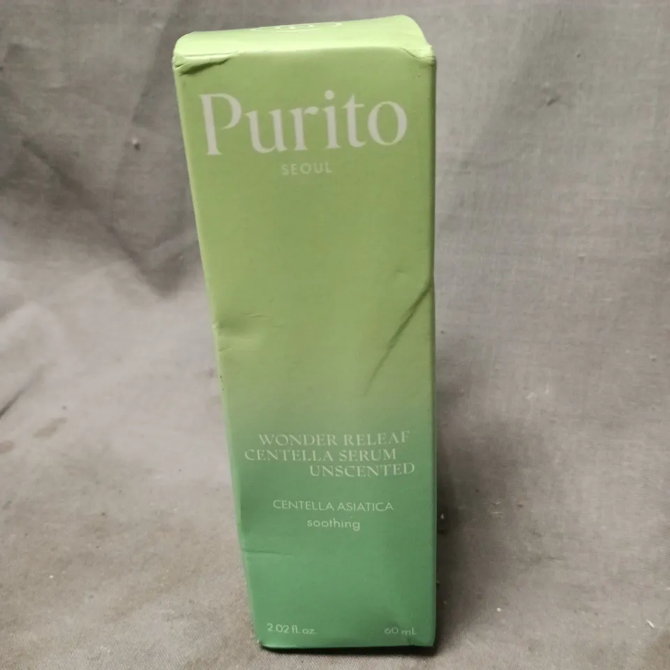 BOXED AND SEALED PURITO WONDER RELEAF CENTELLA SERUM UNSCENTED (60ML)