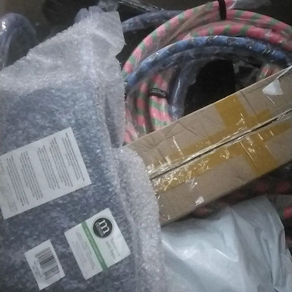 PALLET OF ASSORTED ITEMS INCLUDING,  FLAMES N GAMES HULA HOOPS, BABYBJORN BABY BOUNCER AND CHILDRENS GAMES