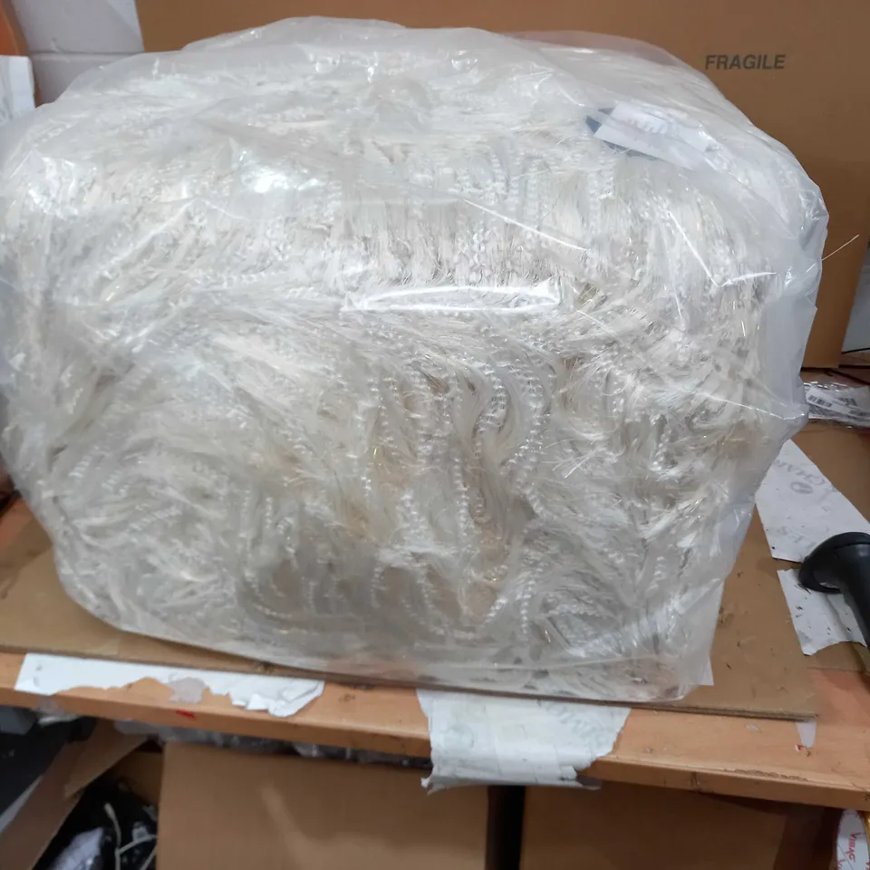 JM BY JULIEN MACDONALD SPARKLED POUFFE OPTIC WHITE 