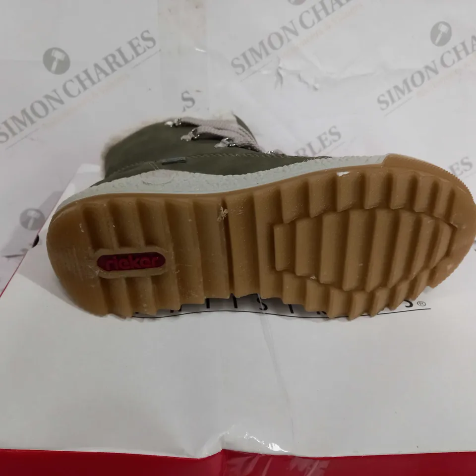 BOXED pair of RIEKER ANTISTRESS HIKING BOOTS, KHAKI - SIZE 6
