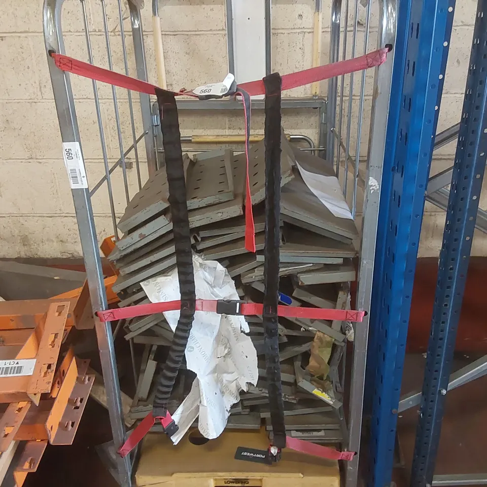 CAGE OF ASSORTED WAREHOUSE RACKING PARTS // CAGE NOT INCLUDED