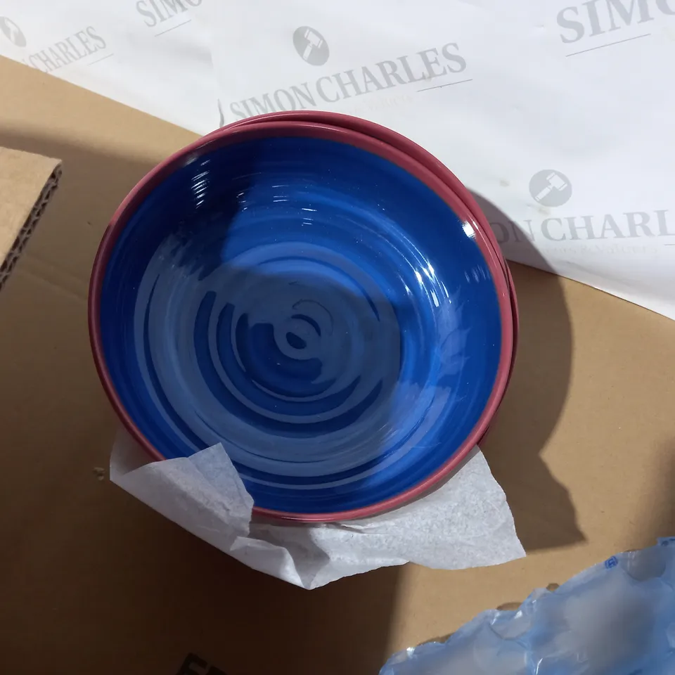 COOK'S ESSENTIALS TERRACOTTA SWIRL MELAMINE DINNERWARE SET