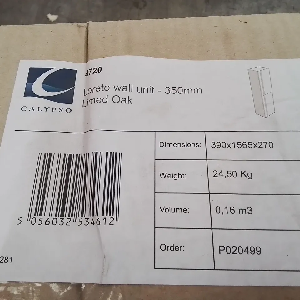 BOXED AS NEW CALYPSO LORETO WALL UNIT - 350MM IN LIMED OAK