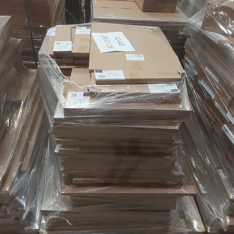 PALLET CONTAINING A LARGE QUANTITY OF ASSORTED BATHROOM FURNITURE PARTS INCLUDING: VANITY PELMET PANELS, VANITY DOORS ECT