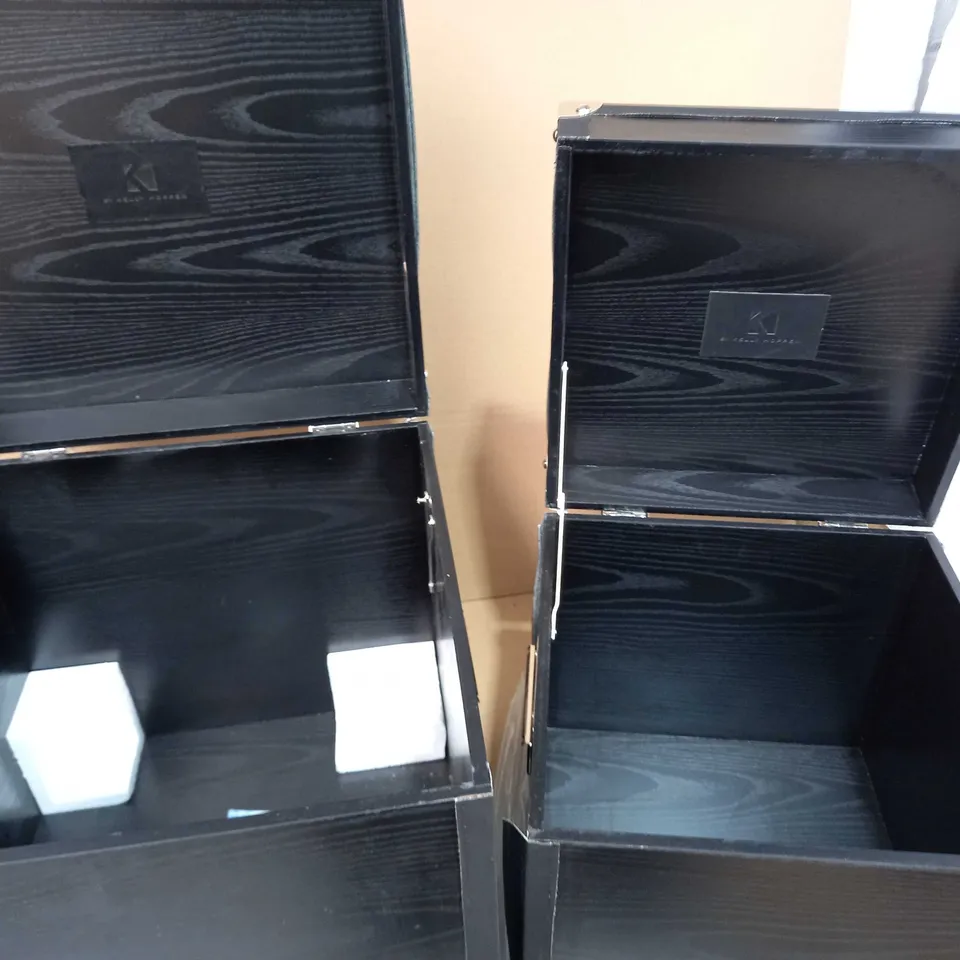 KELLY HOPPEN SET OF NESTING STORAGE BOXES - BLACK