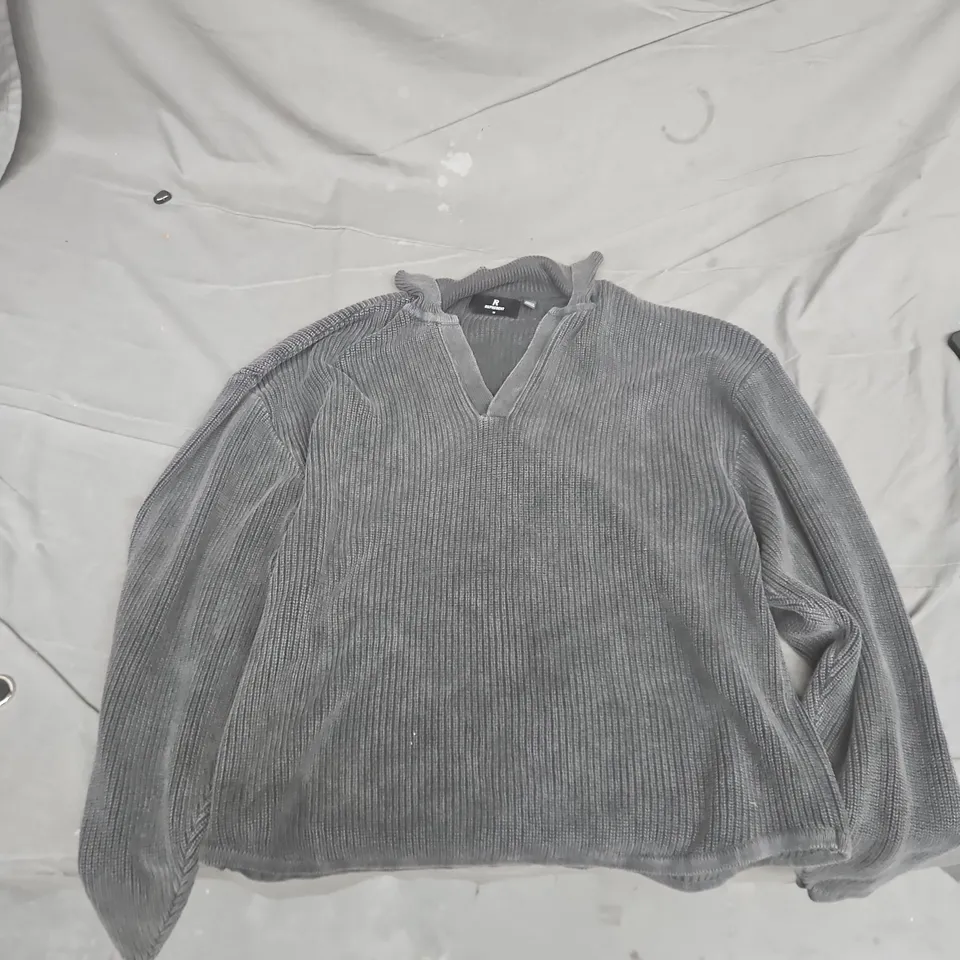REPRESENT GREY RIBBED KNIT JUMPER – SIZE M (MEN'S)