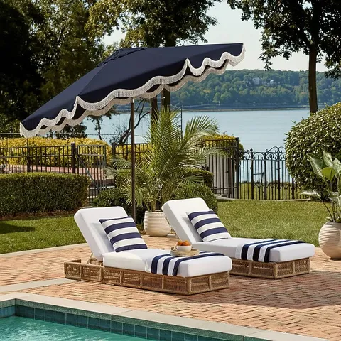 BOXED SAFAVIEH TORSA 9 FT CRANK UMBRELLA