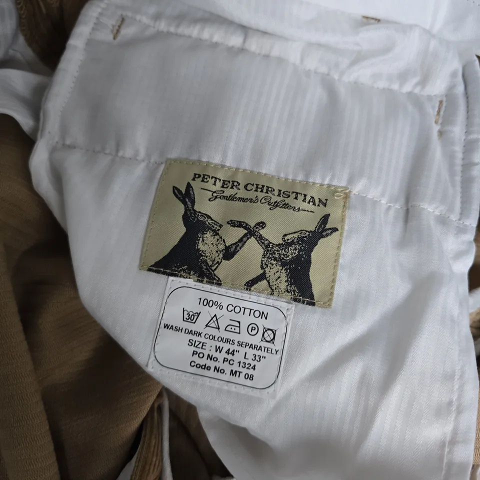 PETER CHRISTIAN CORD TROUSERS IN CARAMEL - W44/L33