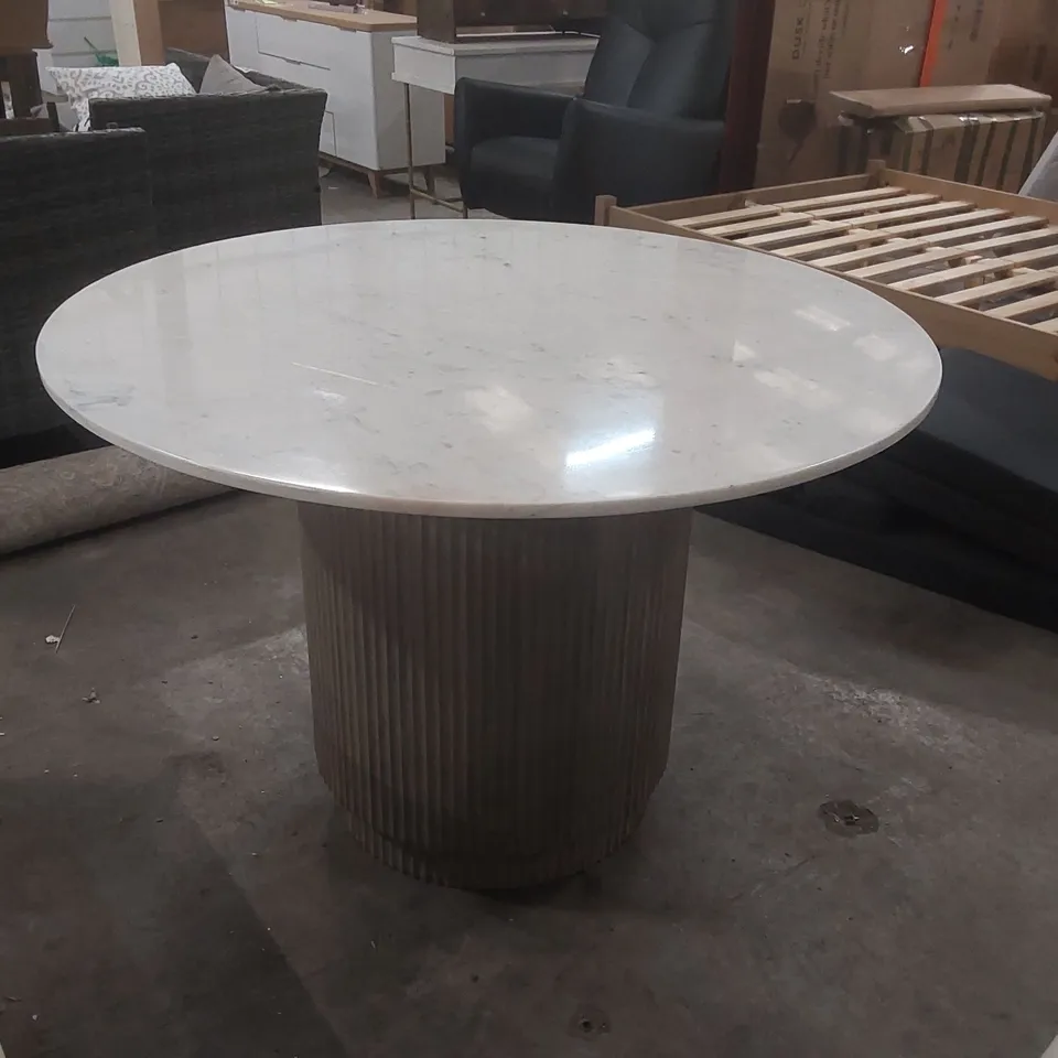 GALLERY DIRECT MARMO REAL MARBLE ROUND DINING TABLE