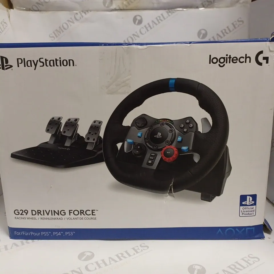 BOXED LOGITECH G29 DRIVING FORCE RACING WHEEL FOR PS5, PS4, PS3 AND PC RRP £269.99